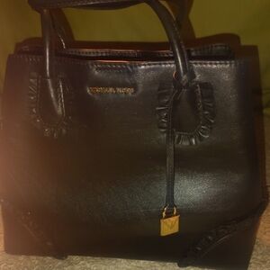 Michael Kors Black Leather Tote Bag